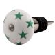 Sea Green Star Ceramic Wine Stopper (Pack Of One Piece)